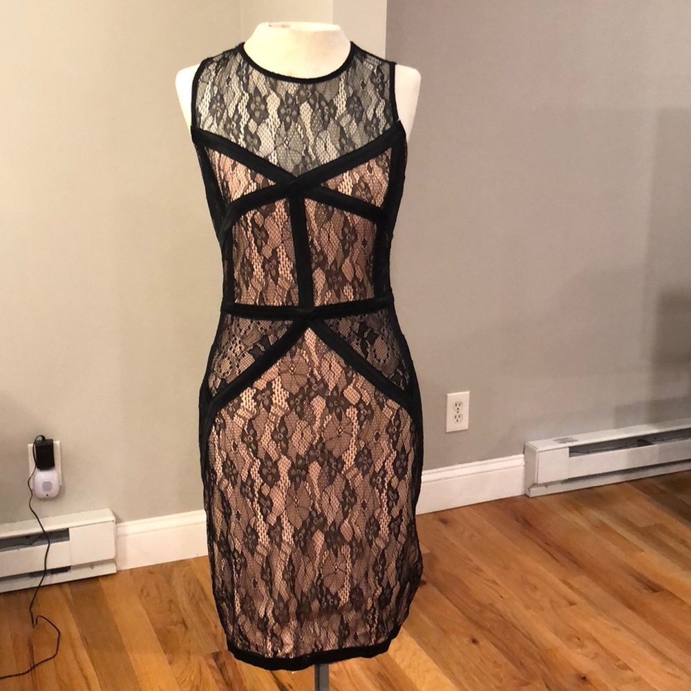 Forever 21 Lace nude midi dress